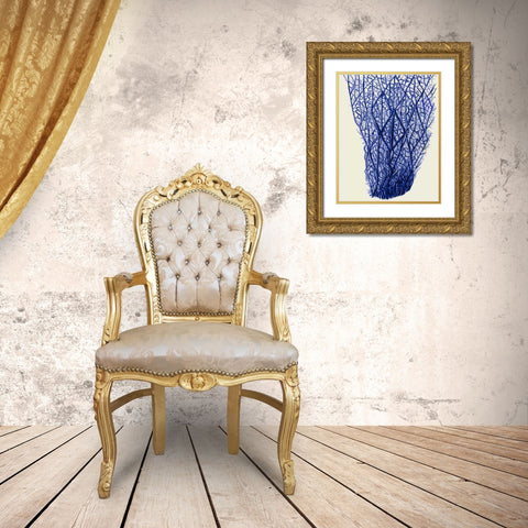 Blue Corals 2 f Gold Ornate Wood Framed Art Print with Double Matting by Fab Funky