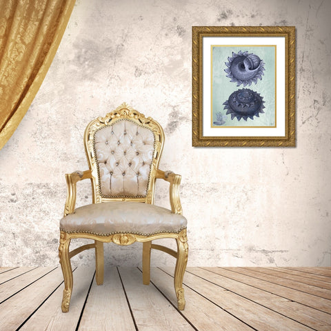 Seashell Collection 2 b Gold Ornate Wood Framed Art Print with Double Matting by Fab Funky