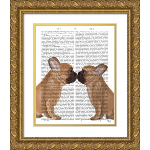 French Kiss Close Up Gold Ornate Wood Framed Art Print with Double Matting by Fab Funky