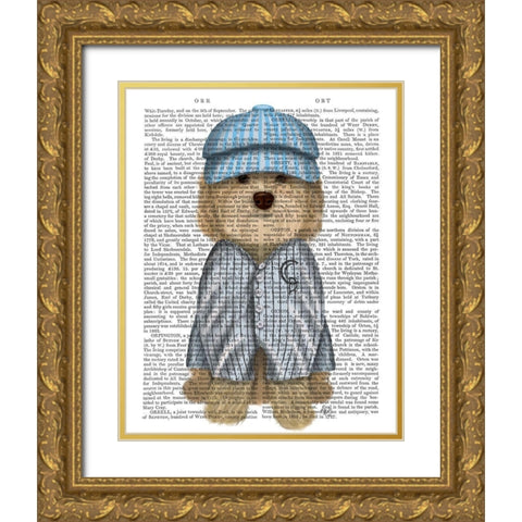 Cockerpoo Baseball Gold Ornate Wood Framed Art Print with Double Matting by Fab Funky