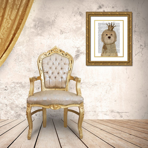 Cockerpoo Princess Gold Ornate Wood Framed Art Print with Double Matting by Fab Funky