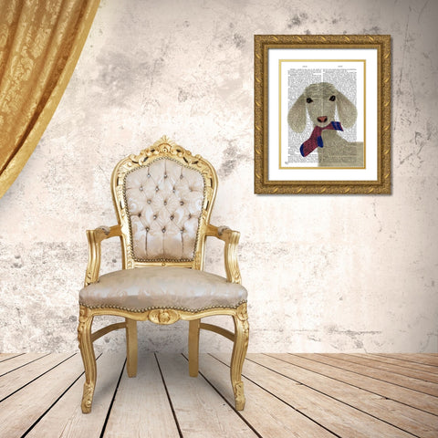 Goat Sock Lunch Book Print Gold Ornate Wood Framed Art Print with Double Matting by Fab Funky
