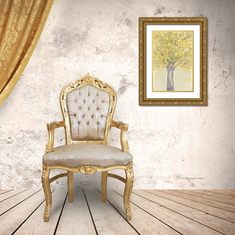 Yellow Autumn Moment I Gold Ornate Wood Framed Art Print with Double Matting by Dixon, Samuel