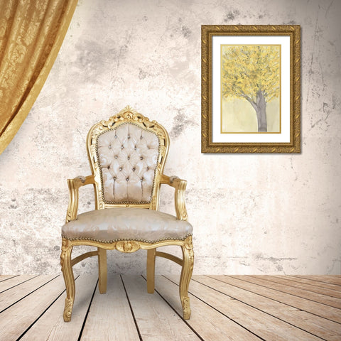 Yellow Autumn Moment II Gold Ornate Wood Framed Art Print with Double Matting by Dixon, Samuel