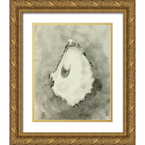 Neutral Oyster Shell III Gold Ornate Wood Framed Art Print with Double Matting by Caroline, Emma