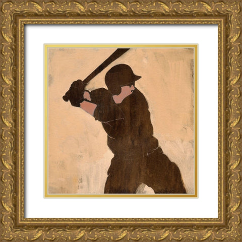 Baseballer IV Gold Ornate Wood Framed Art Print with Double Matting by Green, Jacob