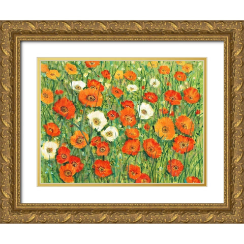 Poppy Meadow I Gold Ornate Wood Framed Art Print with Double Matting by OToole, Tim