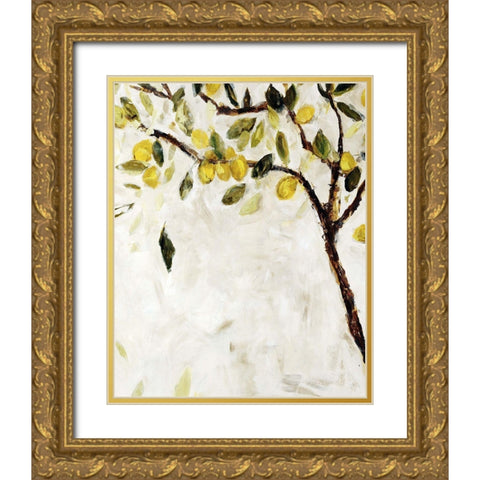 Meyer Lemon Tree Gold Ornate Wood Framed Art Print with Double Matting by Maas, Jodi
