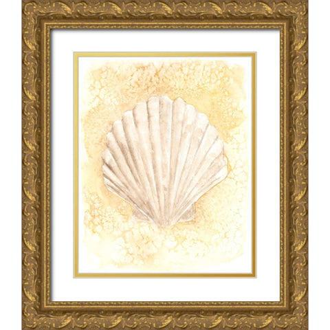 Salty Seashell II Gold Ornate Wood Framed Art Print with Double Matting by Warren, Annie