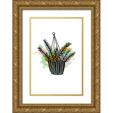 Plant Pop II Gold Ornate Wood Framed Art Print with Double Matting by Ewer, Rebekah