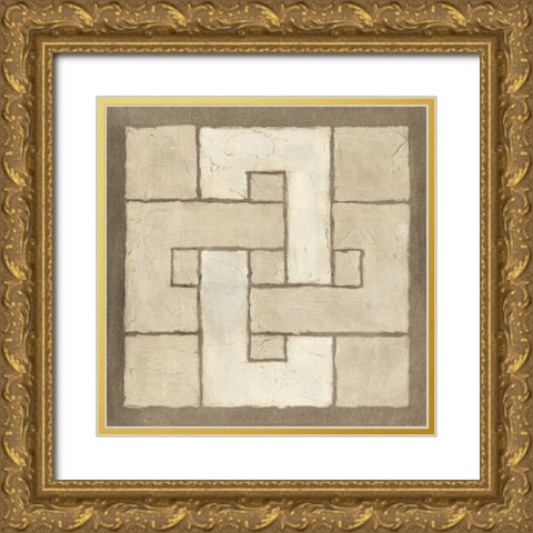 Knotted Tiles I Gold Ornate Wood Framed Art Print with Double Matting by Lam, Vanna