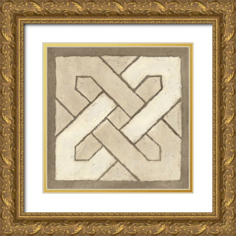 Knotted Tiles II Gold Ornate Wood Framed Art Print with Double Matting by Lam, Vanna