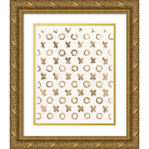 Gilded Kisses I Gold Ornate Wood Framed Art Print with Double Matting by Vision Studio