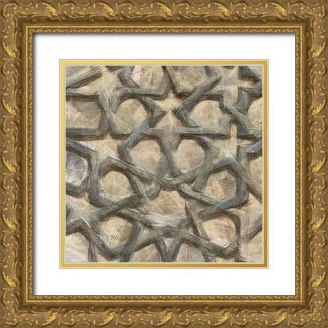 Ornamental Design III Gold Ornate Wood Framed Art Print with Double Matting by Saunders, Alonzo