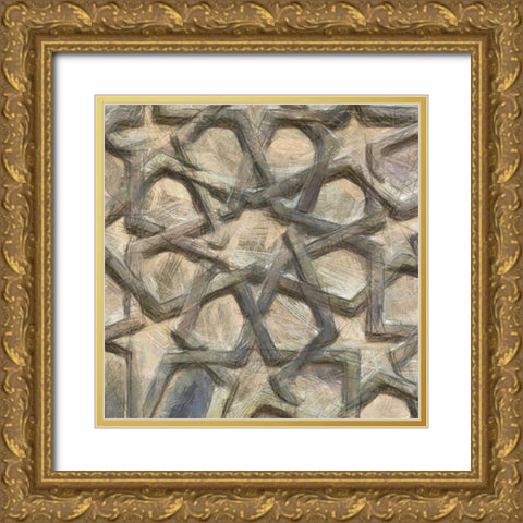 Ornamental Design IV Gold Ornate Wood Framed Art Print with Double Matting by Saunders, Alonzo