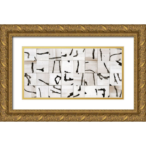 Custom Neutral Subtext III Gold Ornate Wood Framed Art Print with Double Matting by Stramel, Renee W.