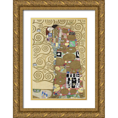 Fulfillment Gold Ornate Wood Framed Art Print with Double Matting by Klimt, Gustav