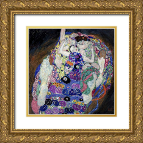 The Virgin Gold Ornate Wood Framed Art Print with Double Matting by Klimt, Gustav