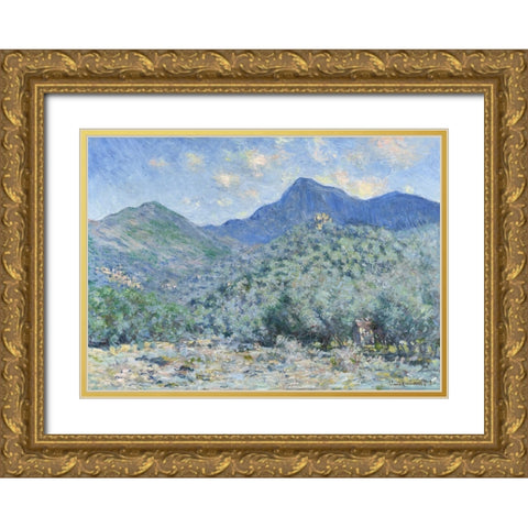 Valle Buona Gold Ornate Wood Framed Art Print with Double Matting by Monet, Claude