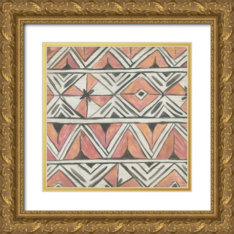 Sunset Chevron II Gold Ornate Wood Framed Art Print with Double Matting by Vess, June Erica