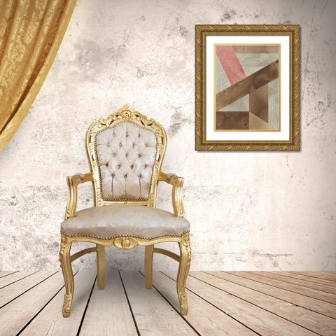 Texture Puzzle I Gold Ornate Wood Framed Art Print with Double Matting by Vess, June Erica