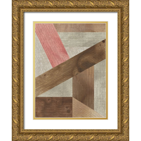 Texture Puzzle I Gold Ornate Wood Framed Art Print with Double Matting by Vess, June Erica
