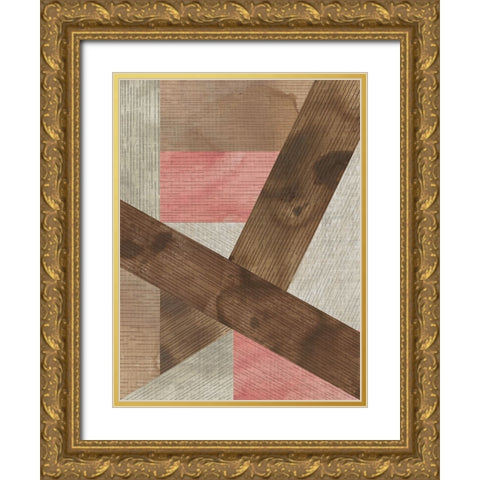 Texture Puzzle II Gold Ornate Wood Framed Art Print with Double Matting by Vess, June Erica