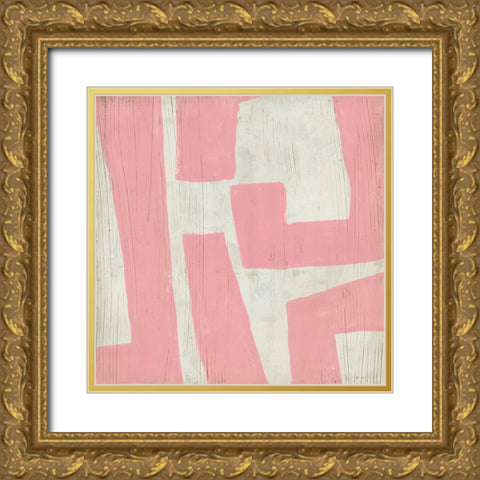 Pink Maze I Gold Ornate Wood Framed Art Print with Double Matting by Vess, June Erica