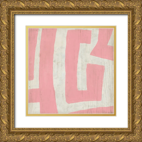 Pink Maze II Gold Ornate Wood Framed Art Print with Double Matting by Vess, June Erica