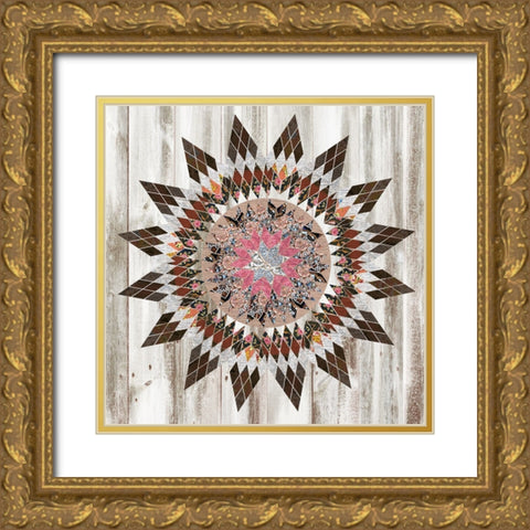 Rustic Quilt II Gold Ornate Wood Framed Art Print with Double Matting by Wang, Melissa