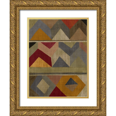 Multicolored Tapestry II Gold Ornate Wood Framed Art Print with Double Matting by Zarris, Chariklia