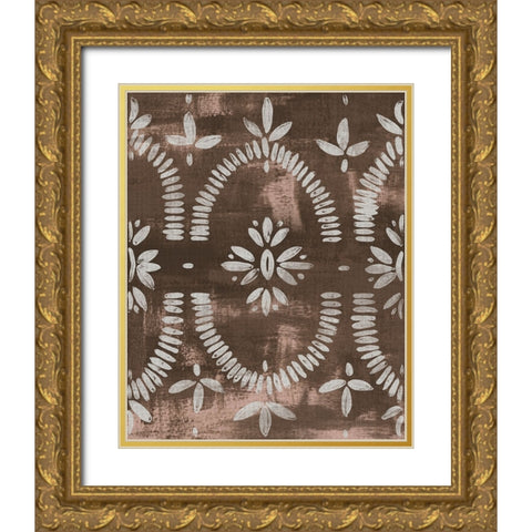 Espresso Batik II Gold Ornate Wood Framed Art Print with Double Matting by Vess, June Erica