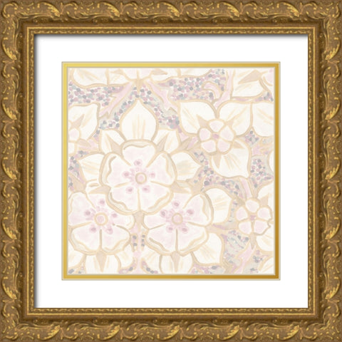 Parisian Nouveau Floral II Gold Ornate Wood Framed Art Print with Double Matting by Vess, June Erica