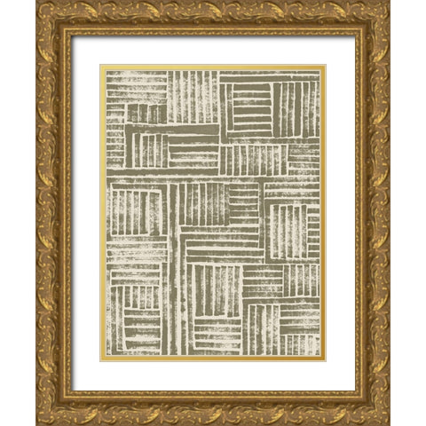 Earth Puzzle I Gold Ornate Wood Framed Art Print with Double Matting by Vess, June Erica