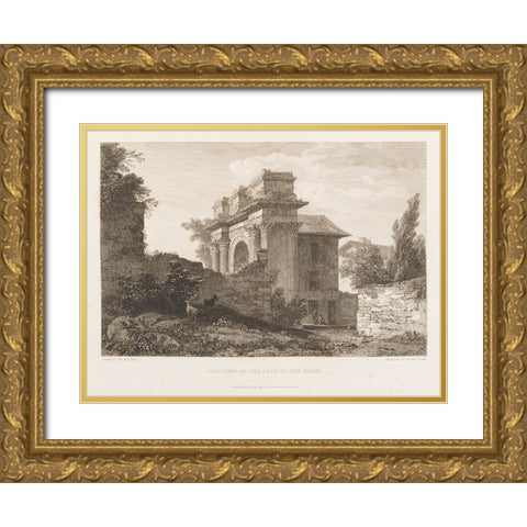 CWFs Antiquities of Pola, Ruins IV Gold Ornate Wood Framed Art Print with Double Matting by Unknown