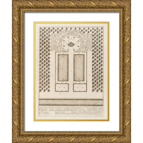 Antiquities of Pola, Ancient Blueprints II Gold Ornate Wood Framed Art Print with Double Matting by Unknown