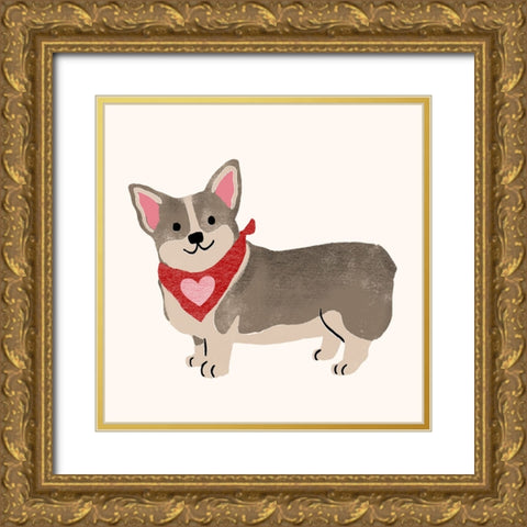 Little Legs Big Heart I Gold Ornate Wood Framed Art Print with Double Matting by Barnes, Victoria