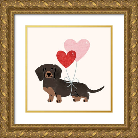 Little Legs Big Heart IV Gold Ornate Wood Framed Art Print with Double Matting by Barnes, Victoria