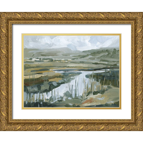 Wetland Vista I Gold Ornate Wood Framed Art Print with Double Matting by Barnes, Victoria