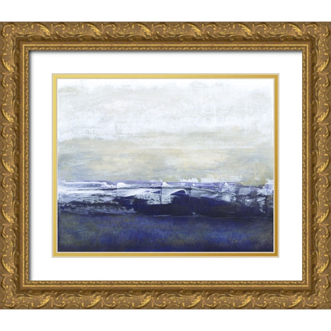 Blue Glimpse Gold Ornate Wood Framed Art Print with Double Matting by Gordon, Sharon