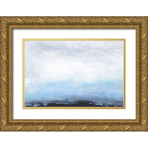 Across the Blue Ocean Gold Ornate Wood Framed Art Print with Double Matting by Gordon, Sharon