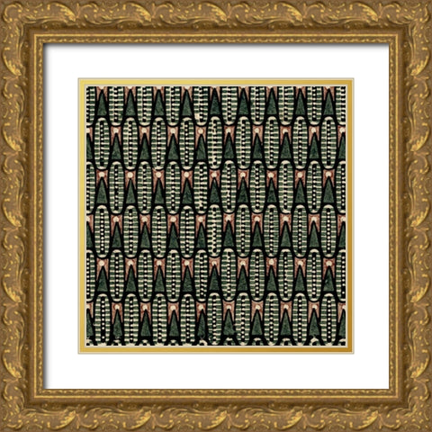 Vintage Patternbook VI Gold Ornate Wood Framed Art Print with Double Matting by Vision Studio