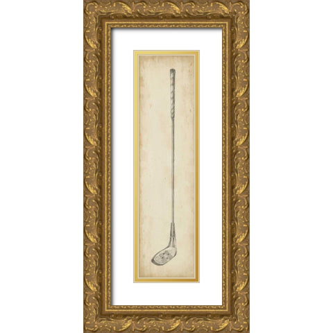 Vintage Golf Clubs IV Gold Ornate Wood Framed Art Print with Double Matting by Harper, Ethan