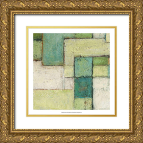 Green Space IV Gold Ornate Wood Framed Art Print with Double Matting by Crawford, Beverly