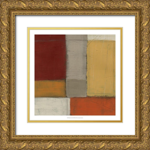 Red Sector I Gold Ornate Wood Framed Art Print with Double Matting by Vess, June Erica