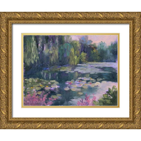 Monets Garden II Gold Ornate Wood Framed Art Print with Double Matting by Weber, Mary Jean