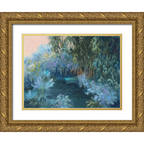 Monets Garden VII Gold Ornate Wood Framed Art Print with Double Matting by Weber, Mary Jean