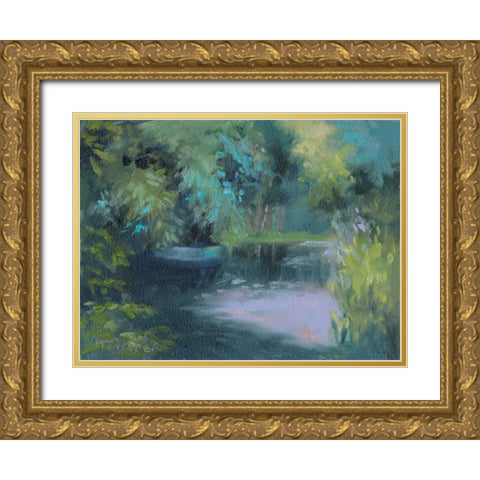 Monets Garden VIII Gold Ornate Wood Framed Art Print with Double Matting by Weber, Mary Jean