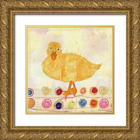 Polka Dot Duck Gold Ornate Wood Framed Art Print with Double Matting by Blixt, Ingrid