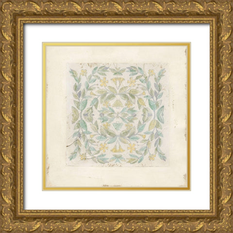 Quadrant Floral II Gold Ornate Wood Framed Art Print with Double Matting by Meagher, Megan